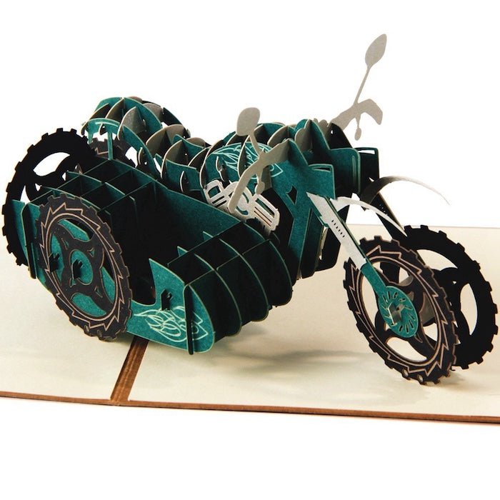 3D Card for Him for Dad - Jeep and Motorbike Design