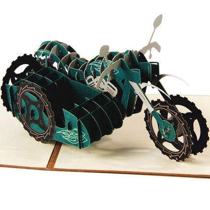 3D Card for Him for Dad - Jeep and Motorbike Design
