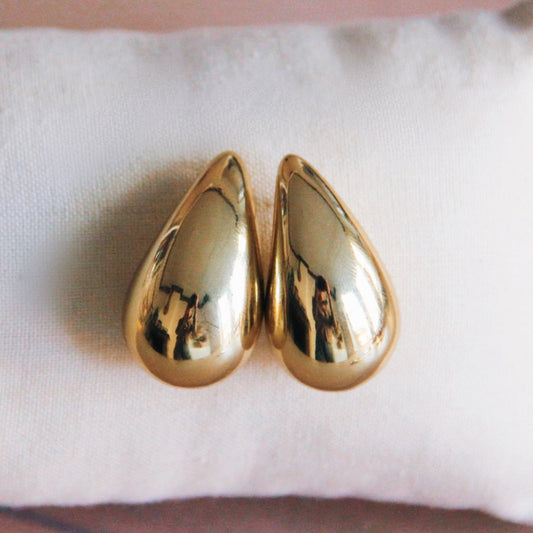 Stainless steel drop earring - shine/gold