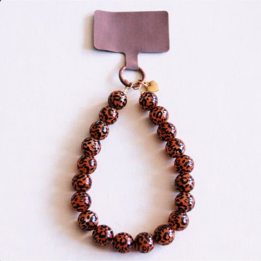 Phone cord beads XXL - leopard