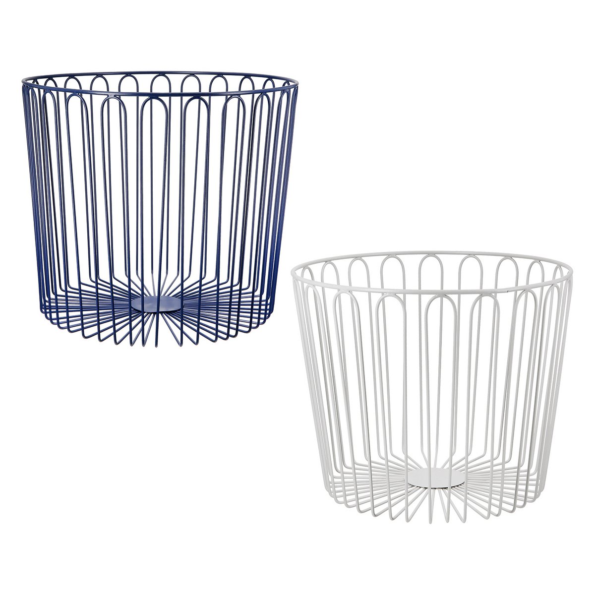 Set of 2 basket duo, blue, gray H.27 cm