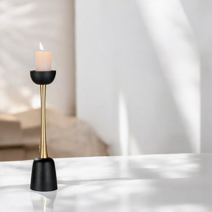 Dora candlestick black H.46 cm