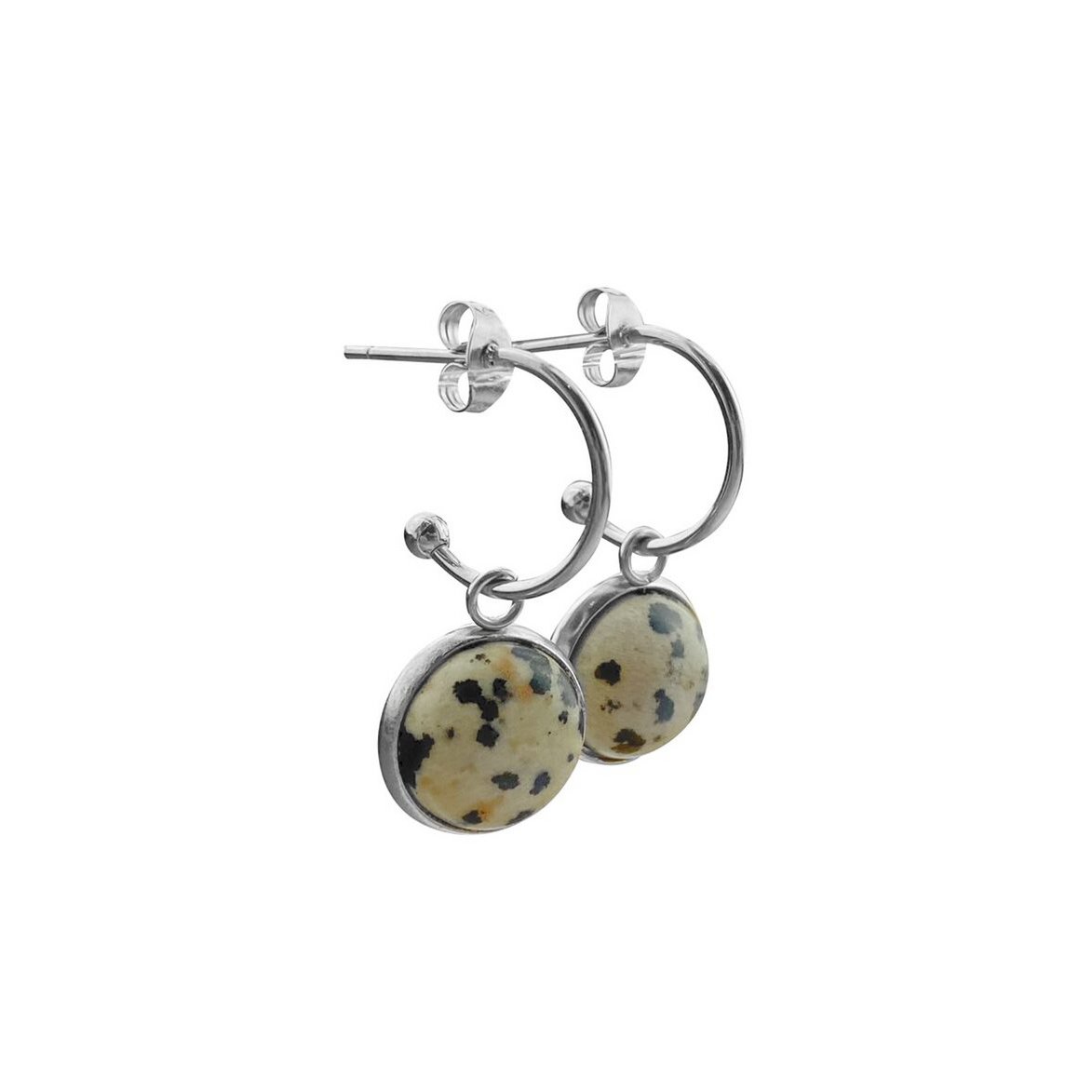 Earrings Dalmatian Jasper - Silver