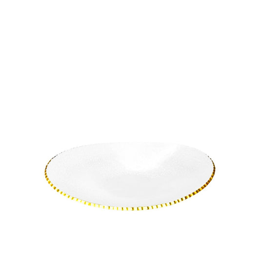 Glass oval gold edge bowl 20.5x13x5cm