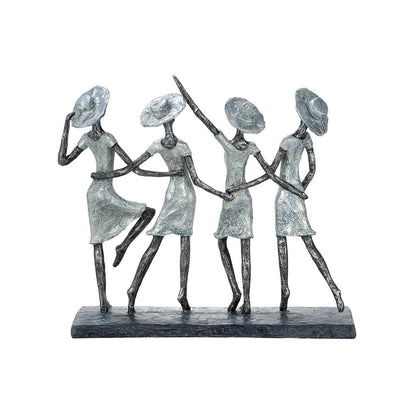 Poly sculpture "4 Ladies" antique silver