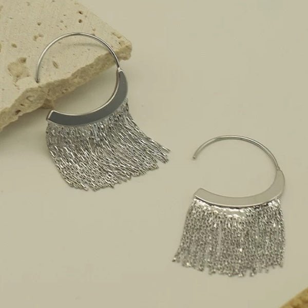 Unique dynamic tassel drop earrings