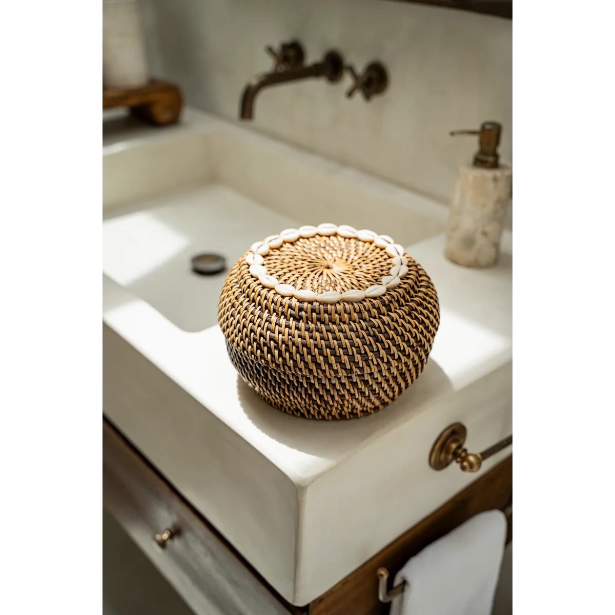 The Colonial Peek-a-Boo Basket - Natural Brown - M