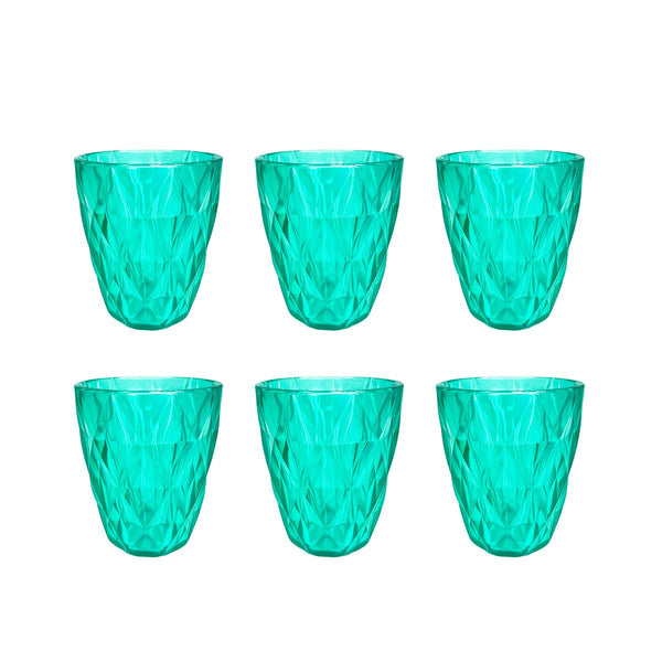 Light green water glasses - set of 6