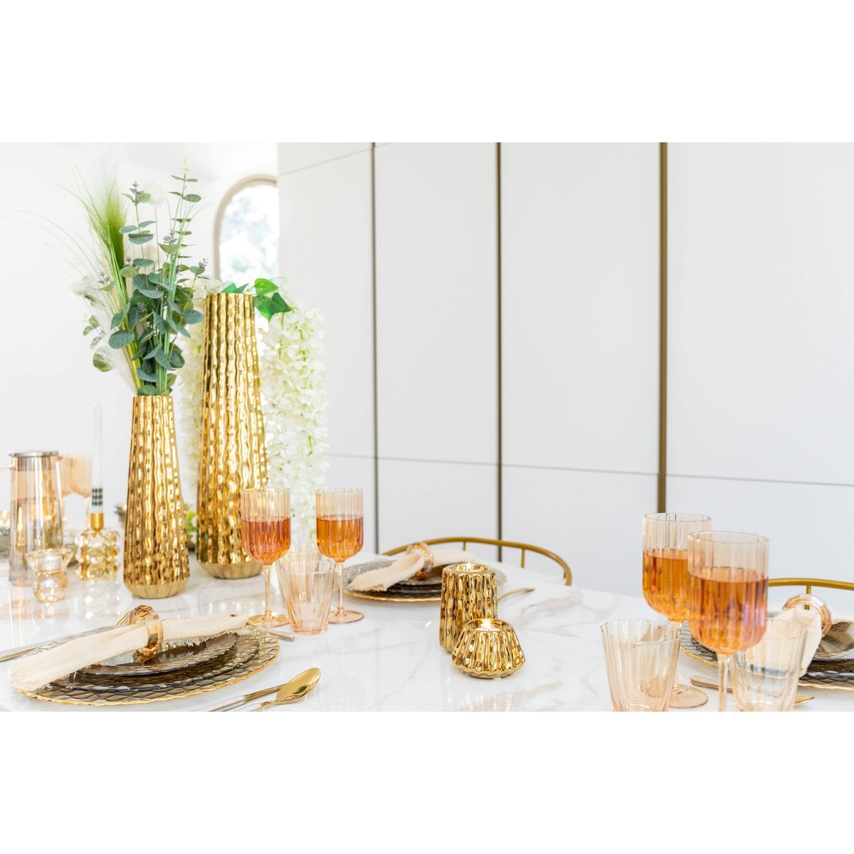 Brilliant golden vase 15.5x15.5x55.5cm