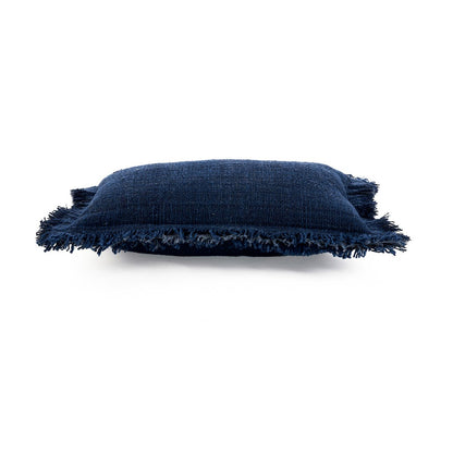 The Azure Fringe Cushion Cover - Indian Blue - 30x50