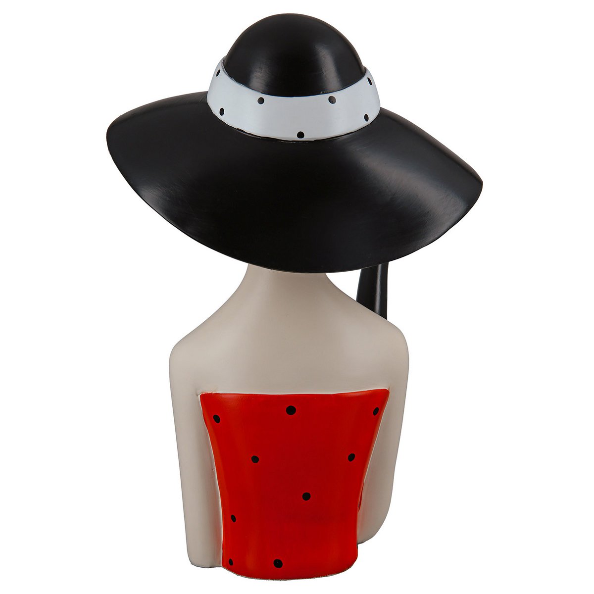 Poly figure lady with black hat