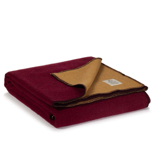 Merino wool bed blanket WINE & HONEY