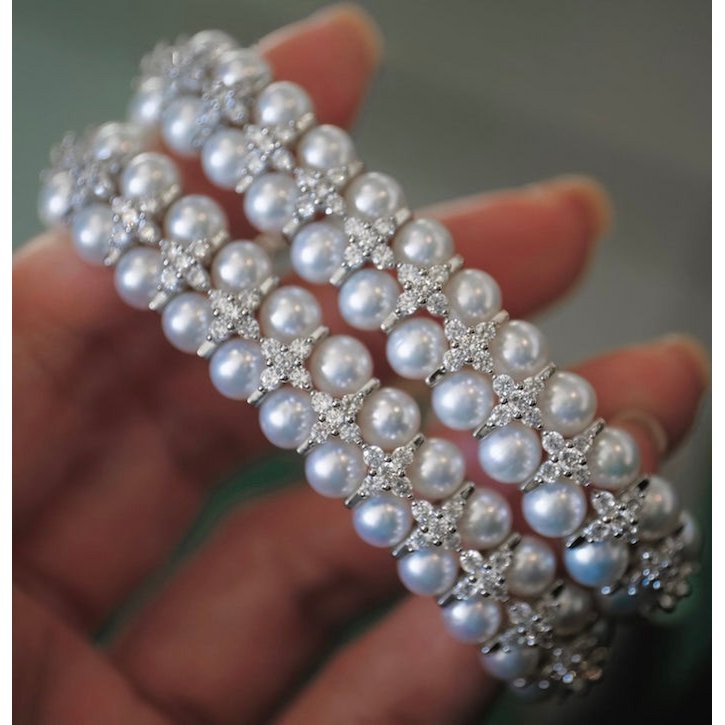 Knitted Pearl Sparkling Luxury Bracelet