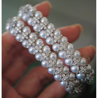 Knitted Pearl Sparkling Luxury Bracelet
