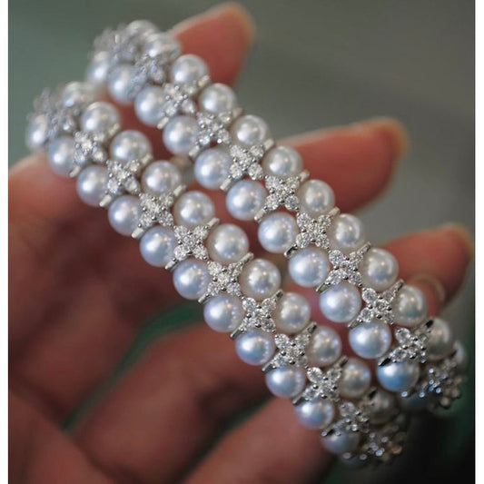 Knitted Pearl Sparkling Luxury Bracelet