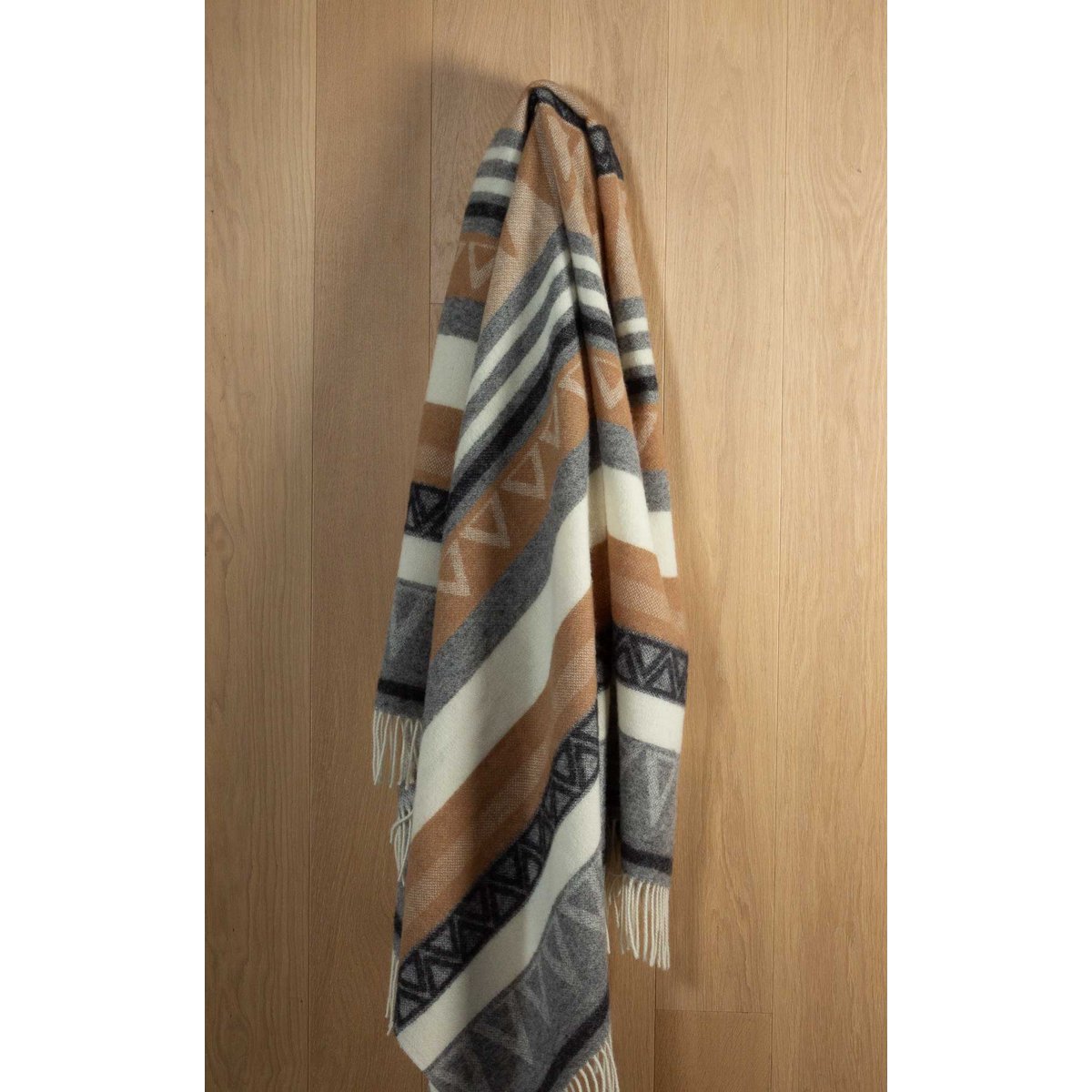 Wool Throw Blanket TRIANGEL brown