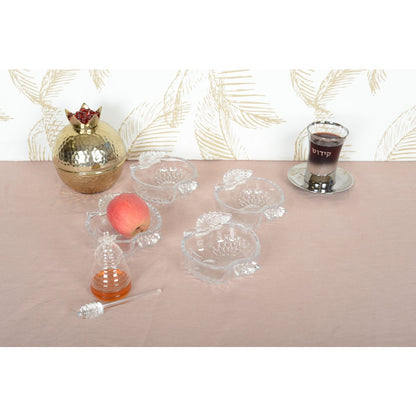 APPLE GLASS CUPS 16.5X12.2X4.5CM - SET OF 4