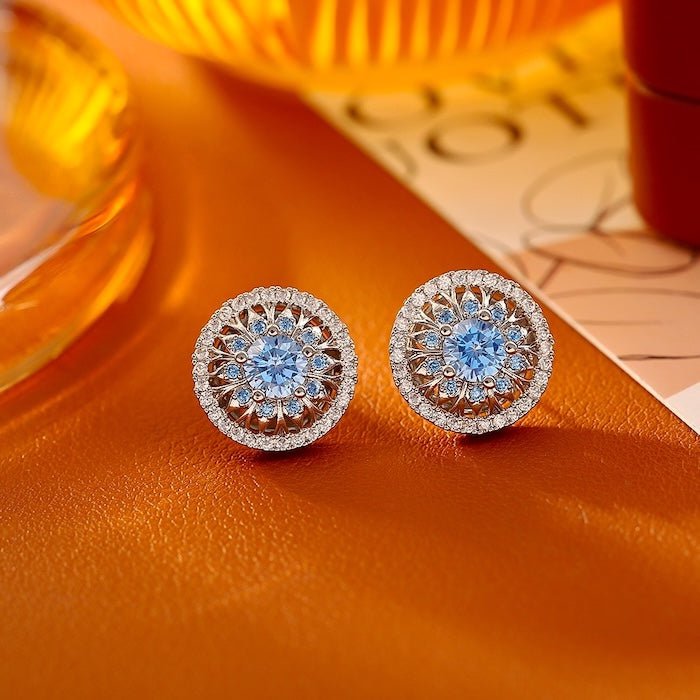 Vintage Style Halo Crystal Stud Earrings