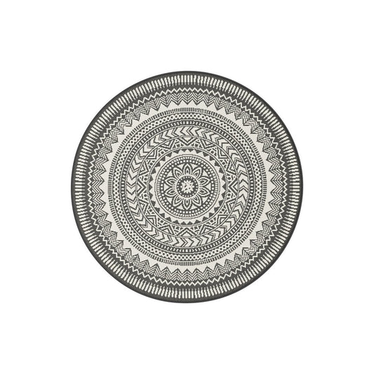 Round indoor outdoor design rug MANDALA