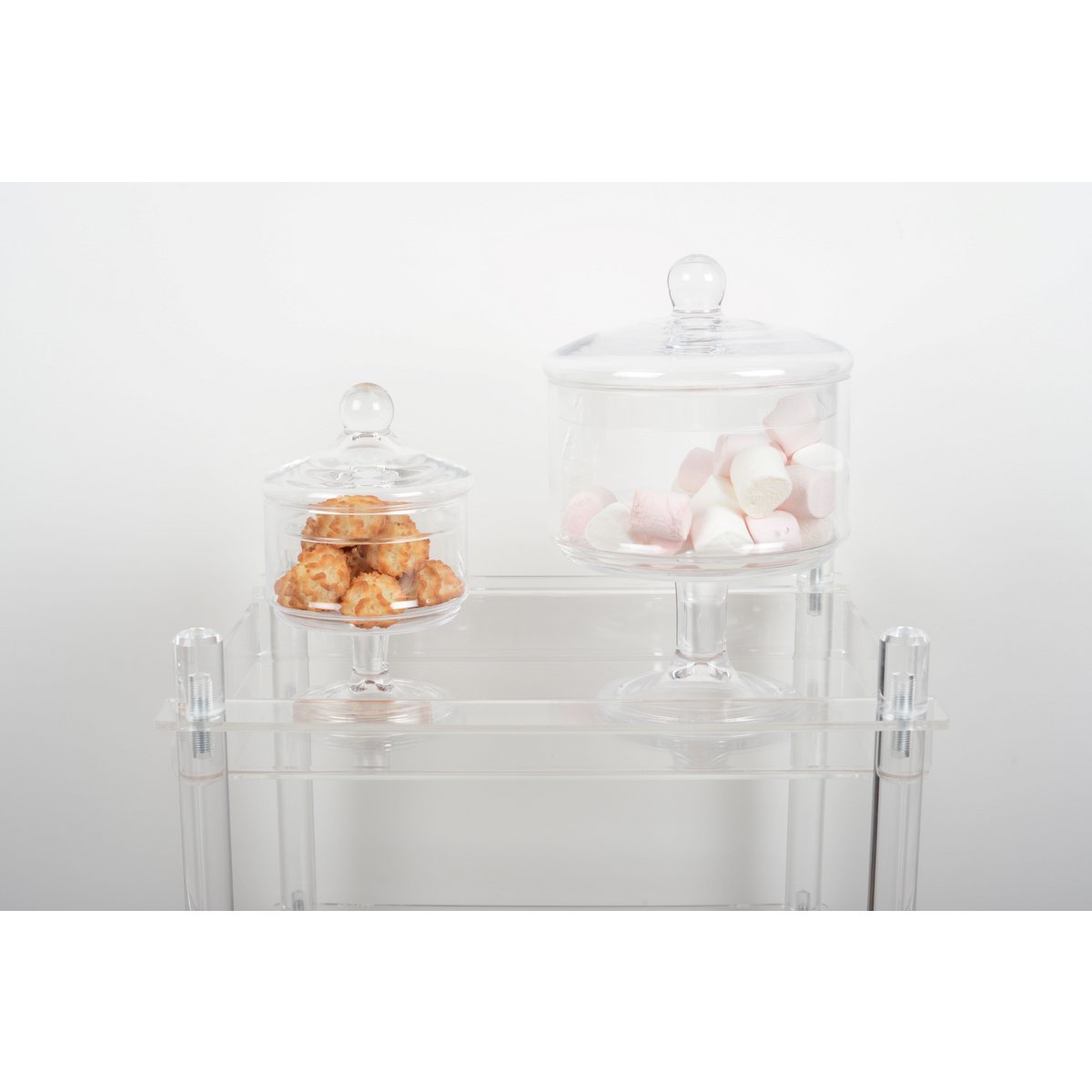 GLASS STANDING CANDY 17X17X29CM