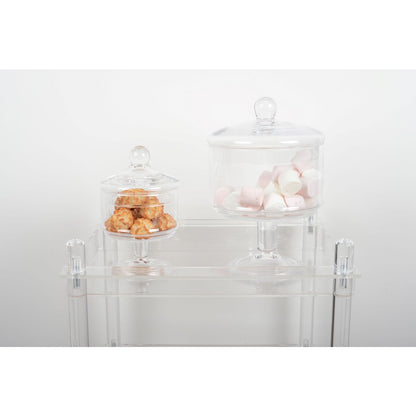 GLASS STANDING CANDY 17X17X29CM