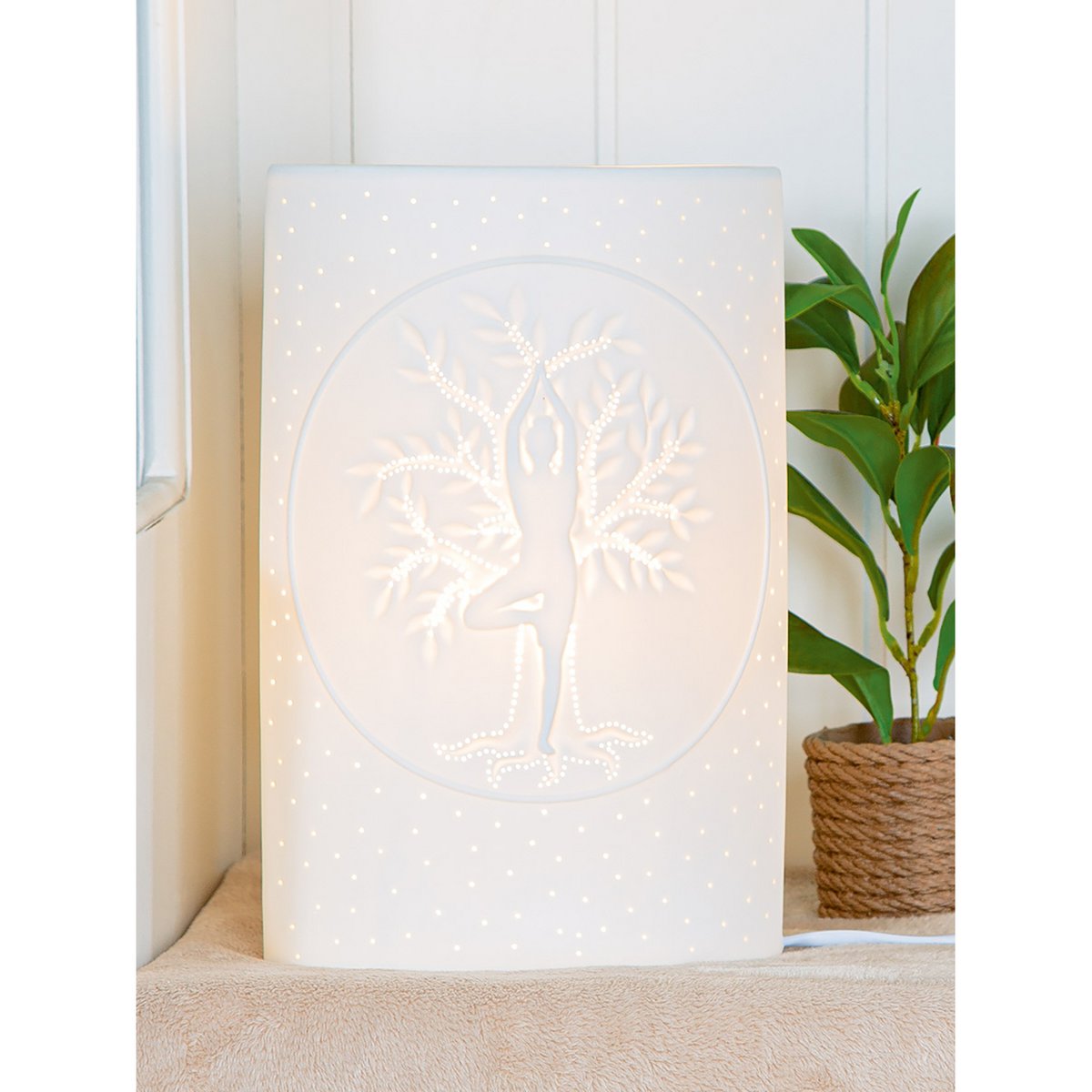 Table lamp Namaste, white H.28 cm