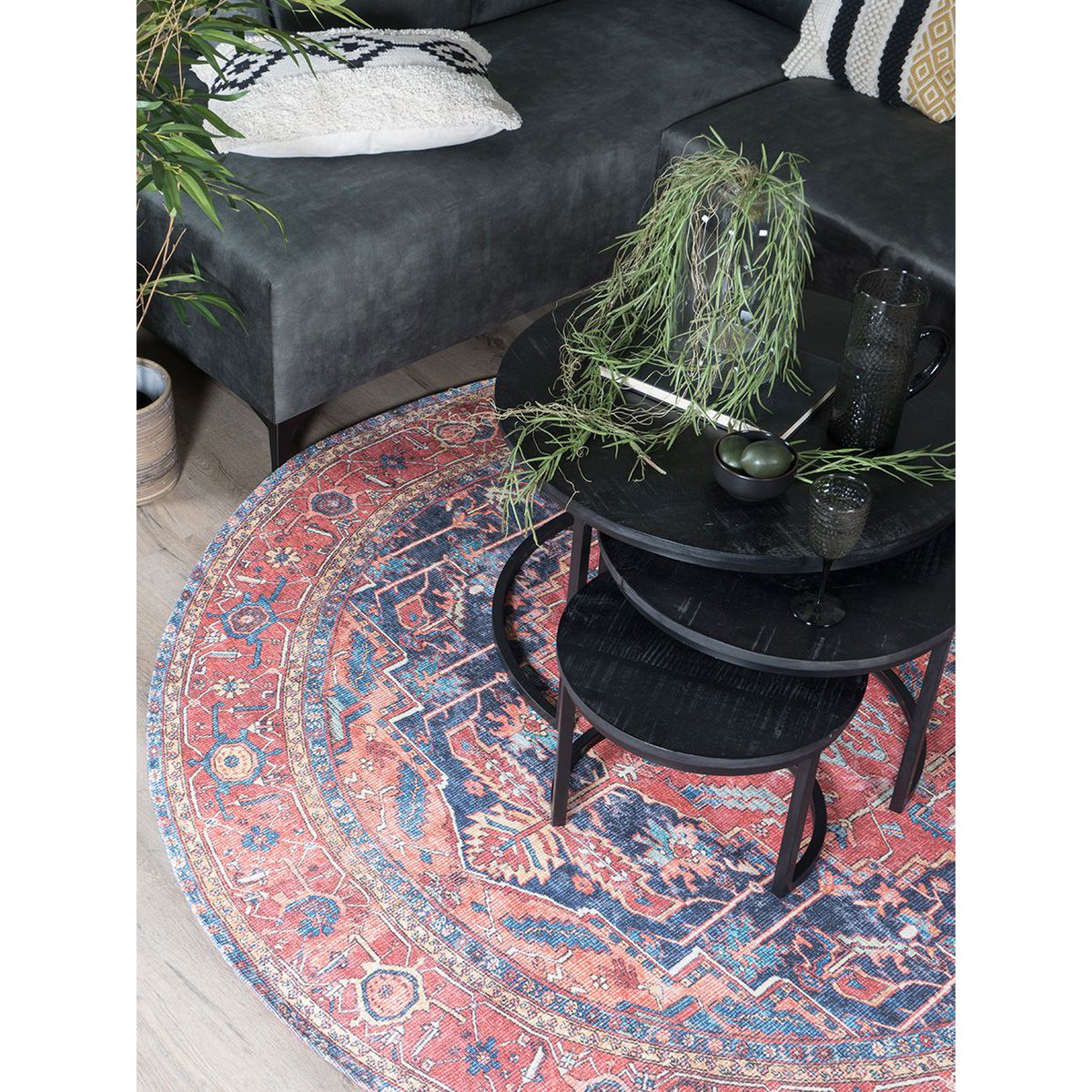 Rug Heris Red 01 Round ø200 cm