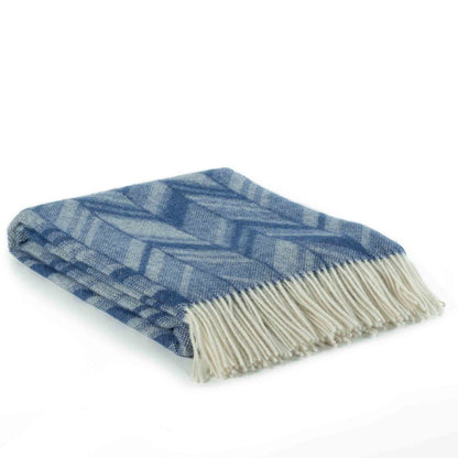 Wool Throw Blanket VERONA blue