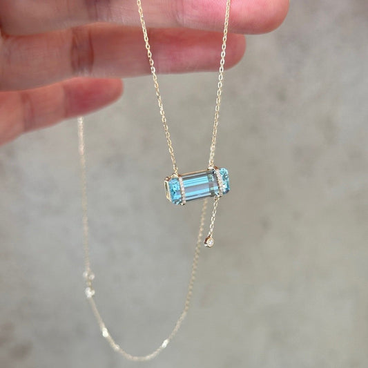 Sky Blue Ice Sugar Bar necklace