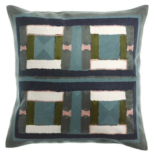 Green green Taho embroidered cushion 45 x 45