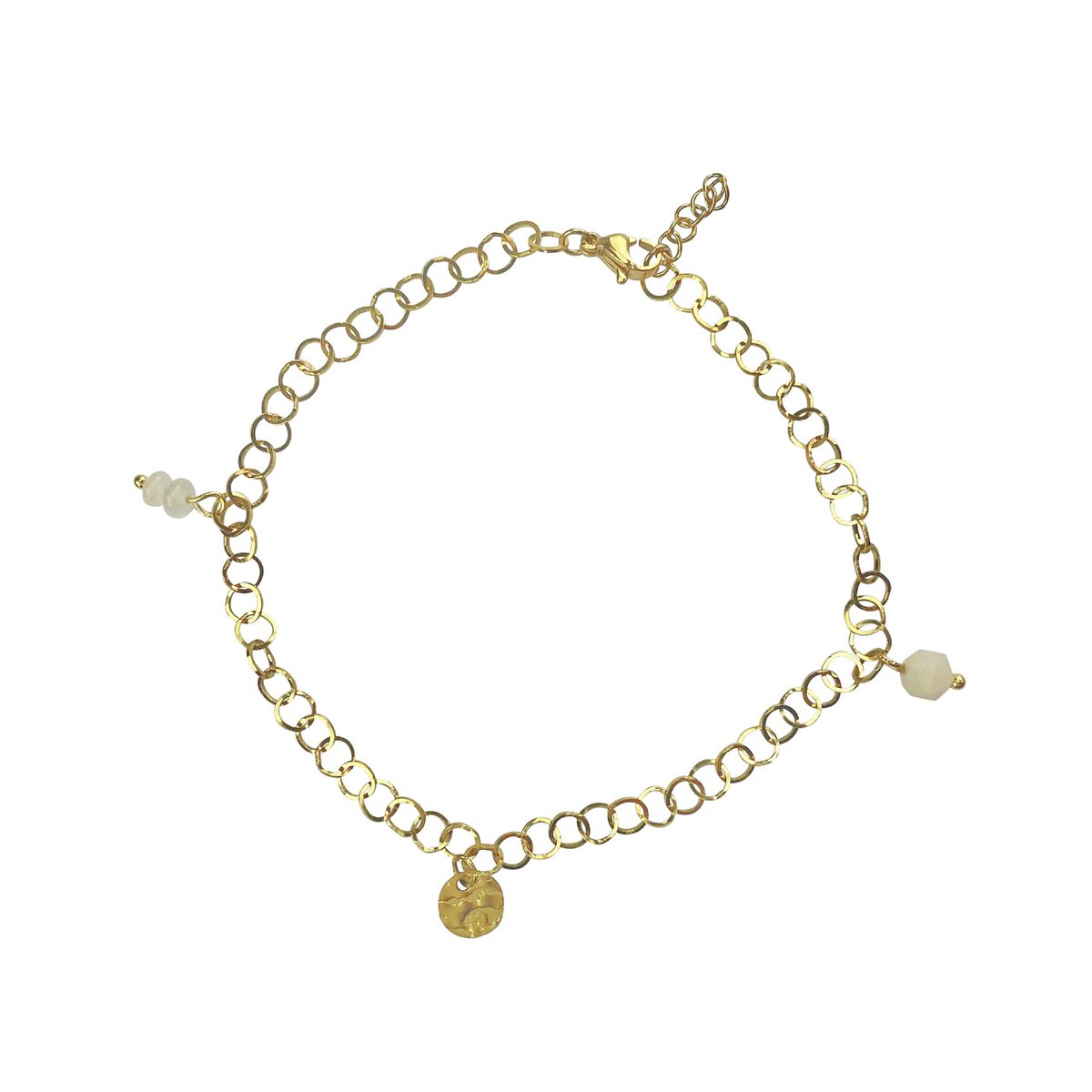 Anklet Coin & Aventurine - Gold