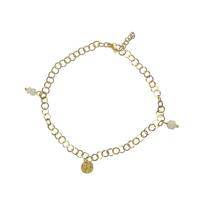 Anklet Coin & Aventurine - Gold