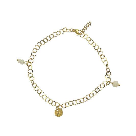 Anklet Coin & Aventurine - Gold