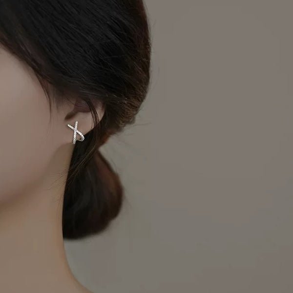 Minimalist Cross Sparkling Earrings