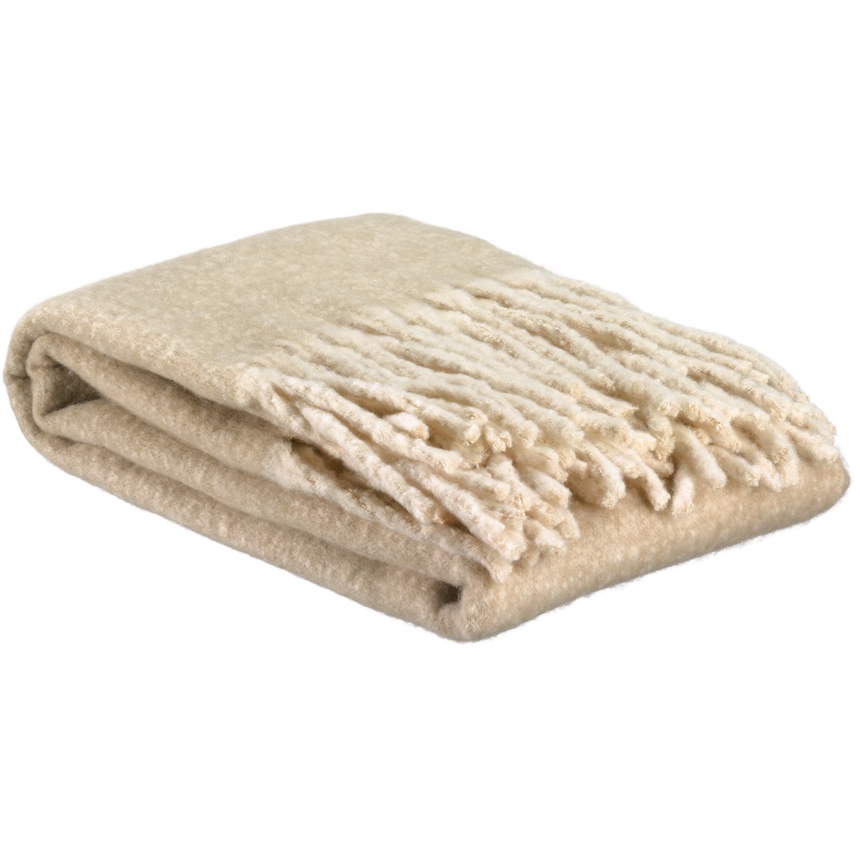 Plain recycled blanket Isabel Natural 130 x 160