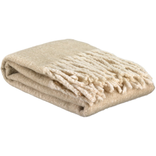 Plain recycled blanket Isabel Natural 130 x 160