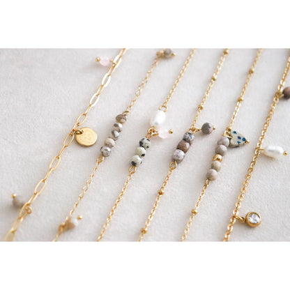 Zebra Feldspar Bracelet - Gold