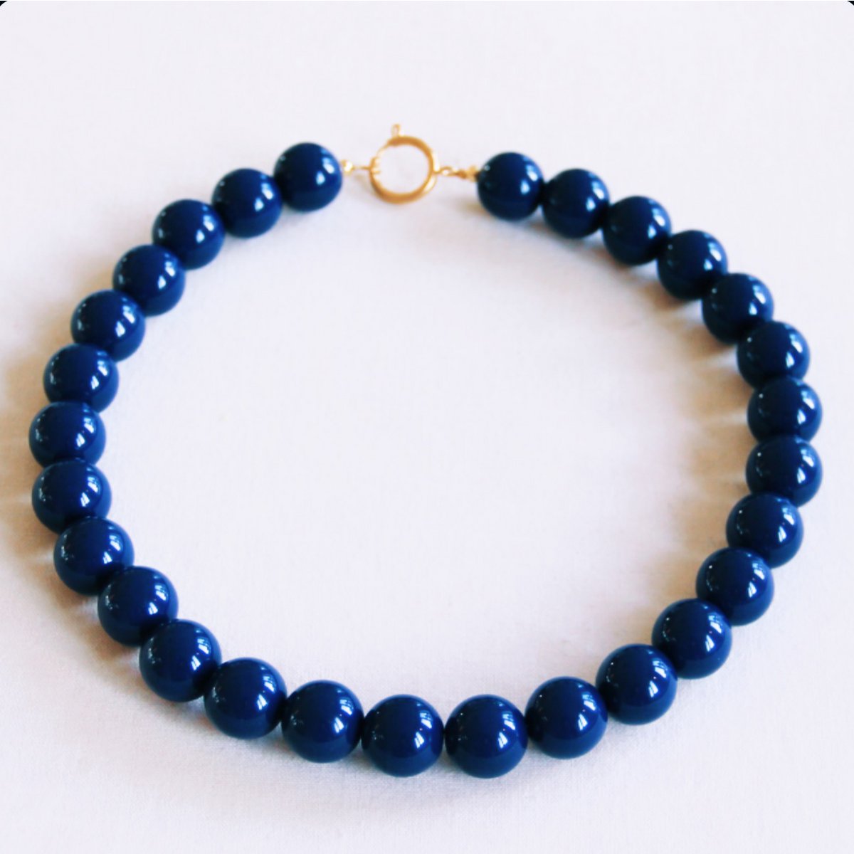 Beaded necklace XXL - dark blue