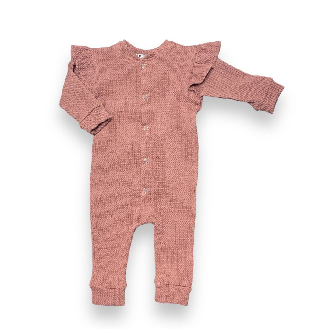 Playsuit ruffle cable clay pink