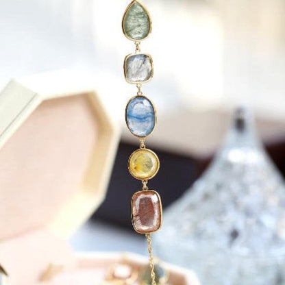 Rainbow Quartz Crystals Beads 5-Stone Bracelets