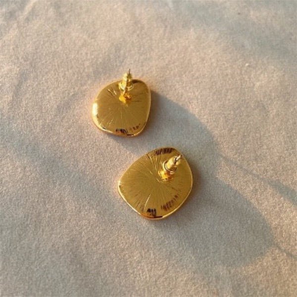 Chunky Button-Look Mirror Ear Studs