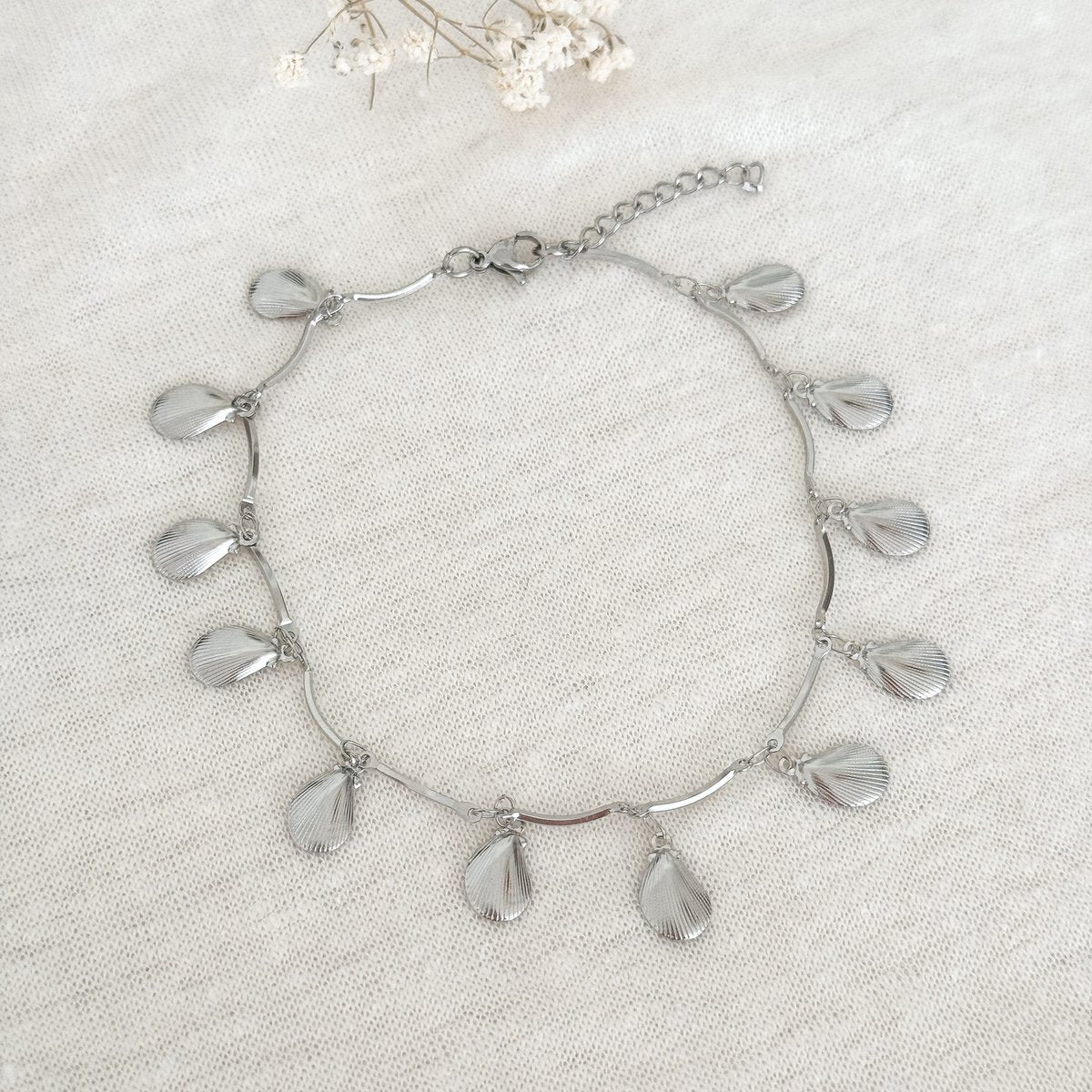 Shell hangers ankle strap - silver