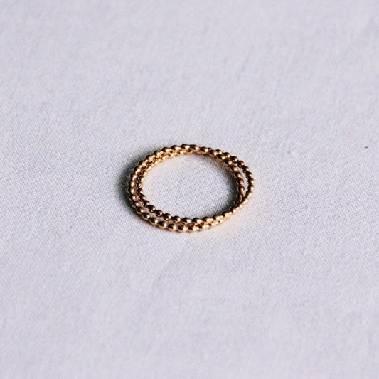 Stainless steel double dotted ring