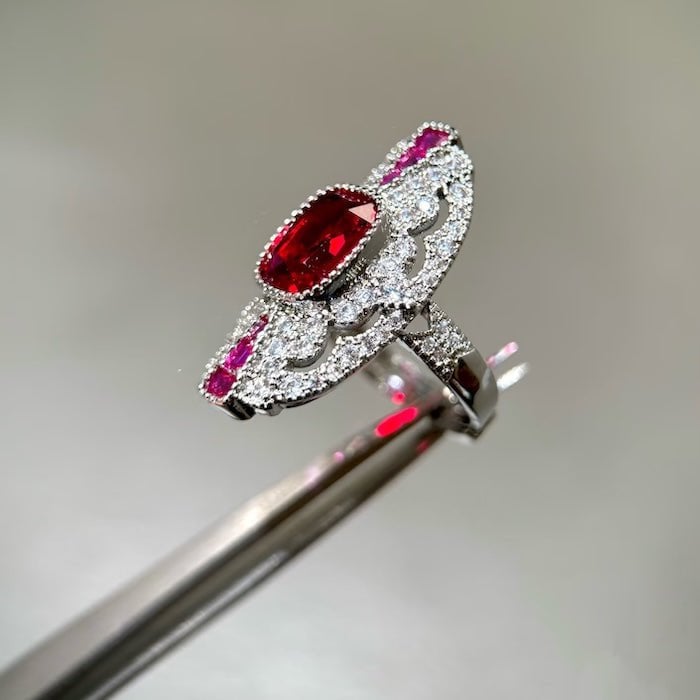 Art Deco Style Ruby Statement Ring