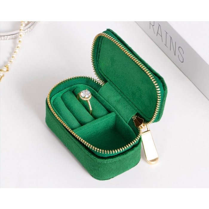 Duel Velvet jewelry box - Emerald green