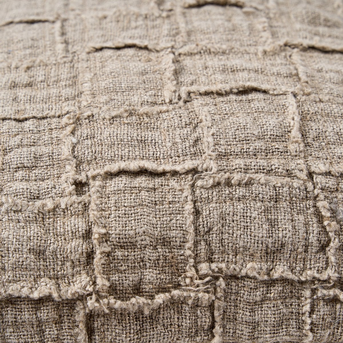 The Linen Damier Cushion Cover - Natural