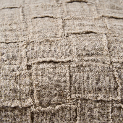 The Linen Damier Cushion Cover - Natural