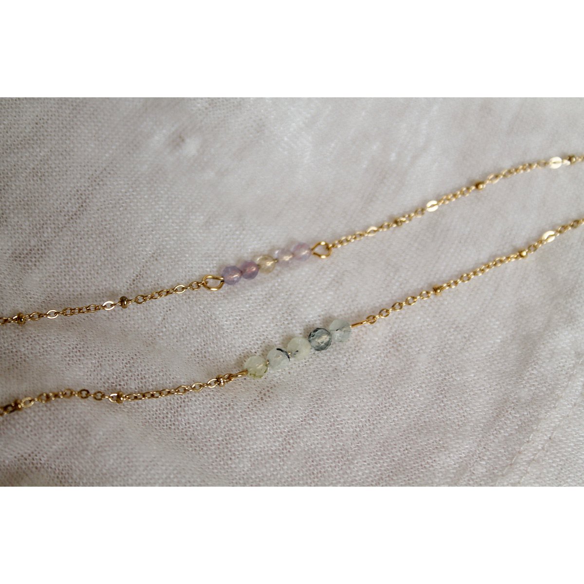 Bracelet Prehnite - Gold