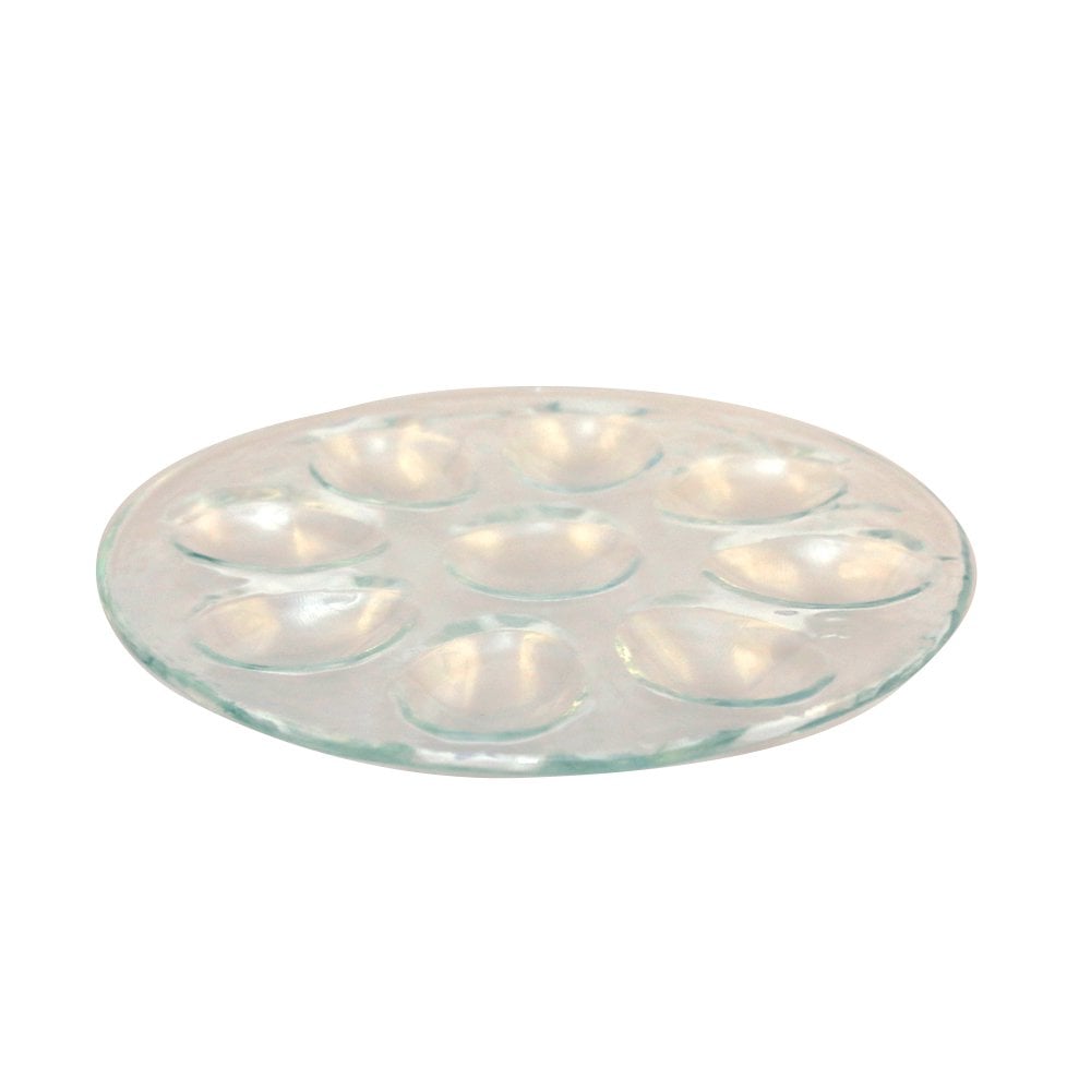 Glass egg plate 22.5x22.5x2cm