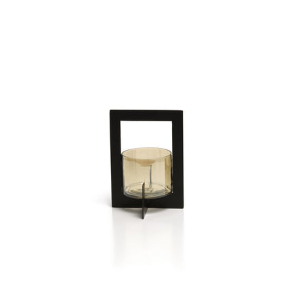 The Hurricane Framed Candle Holder - Black - M